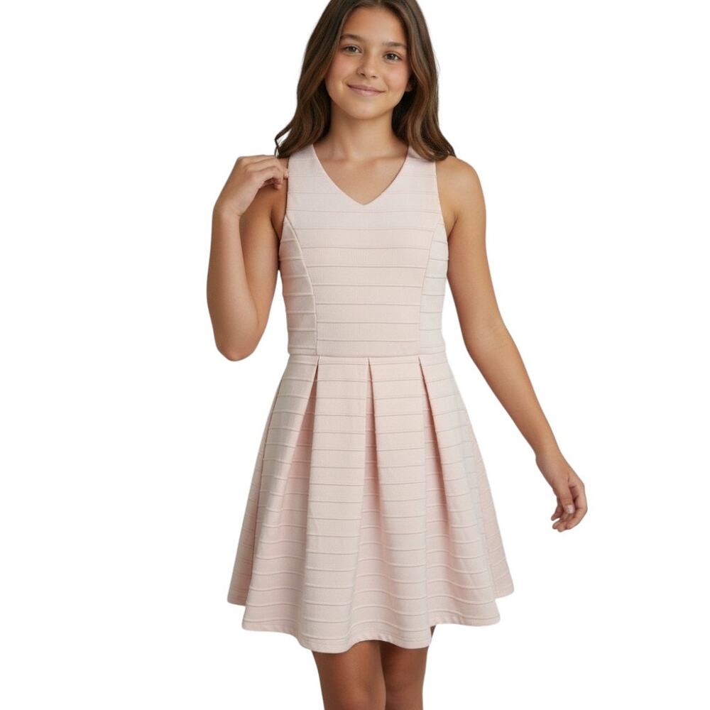 Ava & Yelly Pink Bow Back Skater Dress, Girl's Size 10